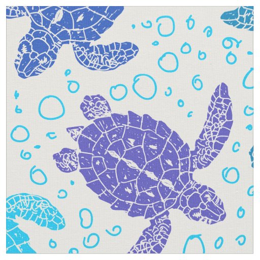 Sea turtles blue. fabric