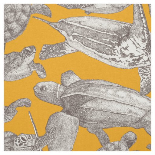 sea turtles chocolate martini marigold fabric