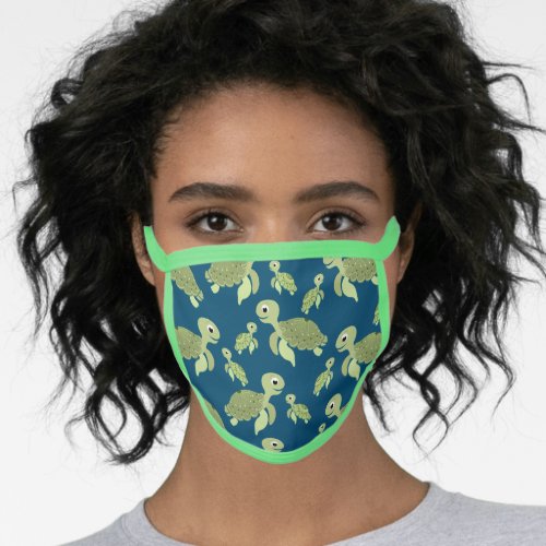 Sea Turtles Cute Colorful Ocean Animals Face Mask