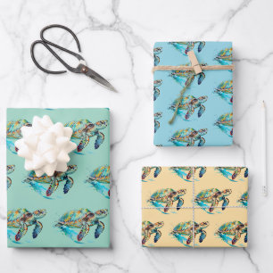 Sea Turtles Design Wrapping Paper Sets