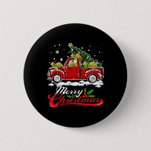 Sea Turtles Driving Christmas Tree Truck Turtle Ch Button
