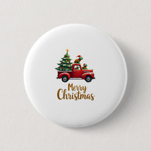 Sea Turtles Driving Christmas Tree Truck Turtle Ch Button
