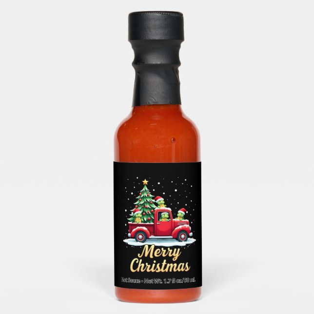 Sea Turtles Driving Christmas Tree Truck Turtle Ch Hot Sauces (Front)