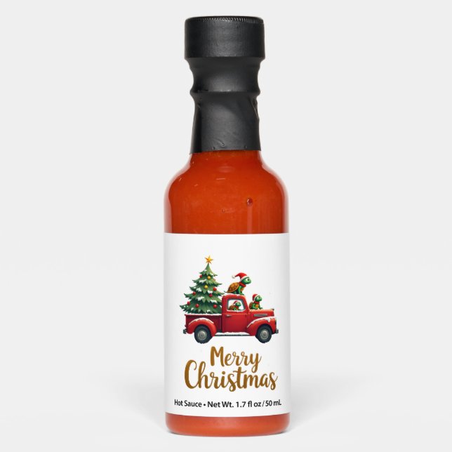 Sea Turtles Driving Christmas Tree Truck Turtle Ch Hot Sauces (Front)