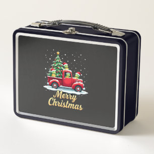 Sea Turtles Driving Christmas Tree Truck Turtle Ch Metal Lunch Box