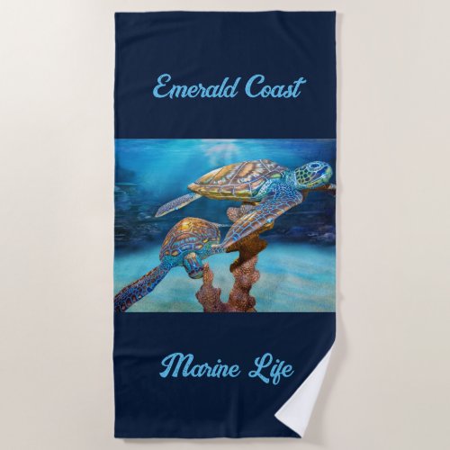 Sea Turtles Emerald Coast Beach Towel