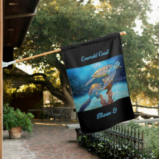 Sea Turtles Emerald Coast House Flag
