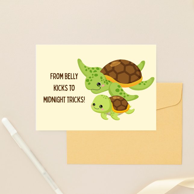 Sea Turtles Funny Pregnancy Congratulations Card (sea turtles funny pregnancy congratulations card)