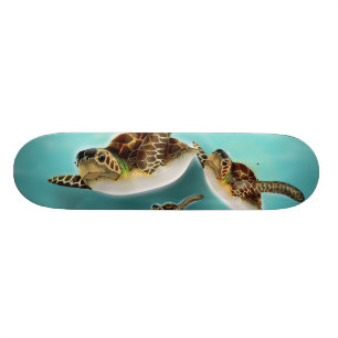 Sea Turtles Illustration Skateboard Deck
