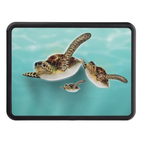 Sea Turtles Illustration Tow Hitch Cover