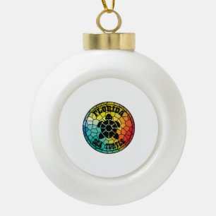 Sea turtles in florida state ceramic ball christmas ornament