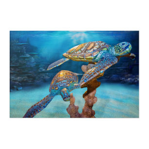 Sea Turtles in Ocean Acrylic Print