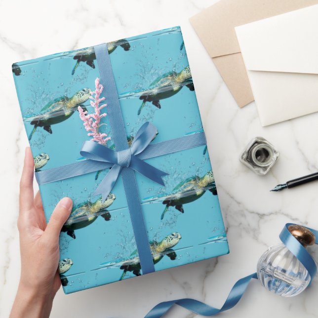 Sea Turtles in Water Wrapping Paper (Gifting)