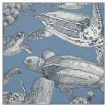 sea turtles indigo denim fabric