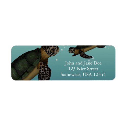 Sea Turtles Label