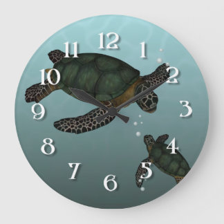 Sea Turtles Large Clock