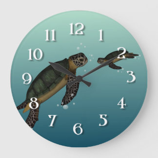 Sea Turtles Large Clock