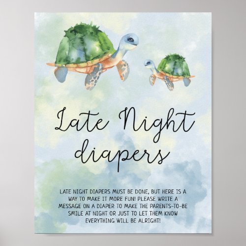 Sea Turtles _ Late Night Diapers Poster