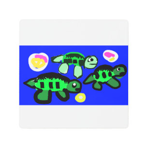 Sea turtles' life  metal print