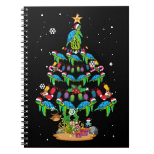 Sea Turtles Lover Xmas Sea Turtle Christmas Tree Notebook