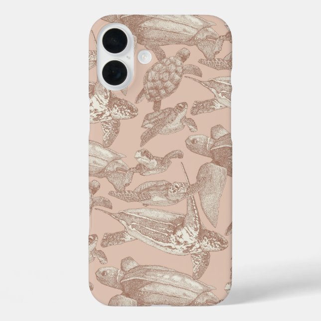 sea turtles mocha mousse cream tan Case-Mate iPhone case (Back)
