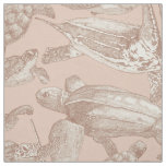 sea turtles mocha mousse cream tan fabric