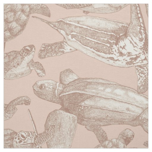 sea turtles mocha mousse cream tan fabric