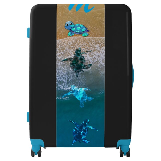 Sea Turtles Monogram Luggage (Front)
