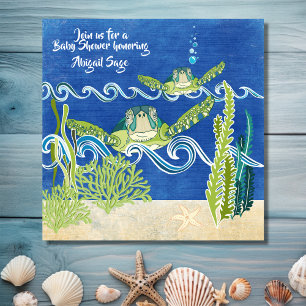 Sea Turtles Ocean Beach Neutral/Boys Baby Shower Invitation