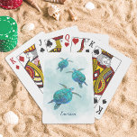 Sea Turtles Ocean Watercolor Personalized Playing Cards at Zazzle