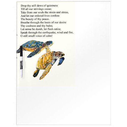 Sea Turtles Peace Prayer Poem Dry Erase Board