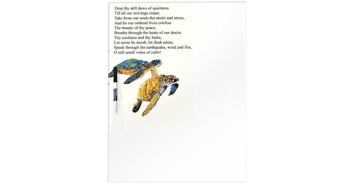Sea Turtles Peace Prayer Poem Dry Erase Board | Zazzle.com