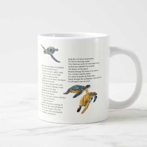 Sea Turtles Peace Prayer Poem Jumbo Mug