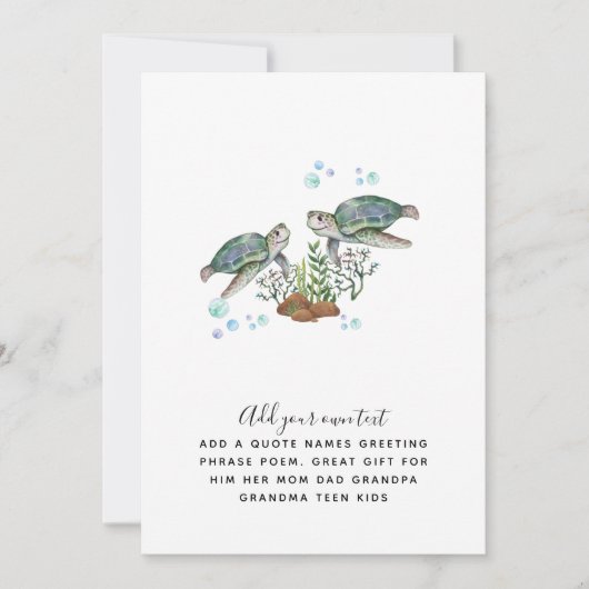 SEA TURTLES Personalized (Front)