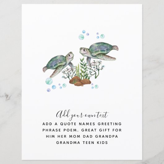 SEA TURTLES Personalized (Front)