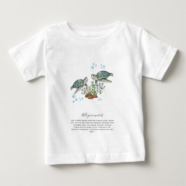 SEA TURTLES Personalized Baby T-Shirt (Front)