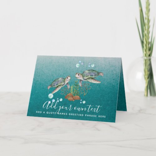 SEA TURTLES Personalized Card