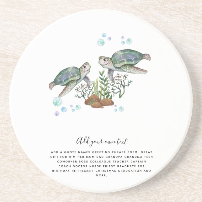 SEA TURTLES Personalized Coaster (Front)