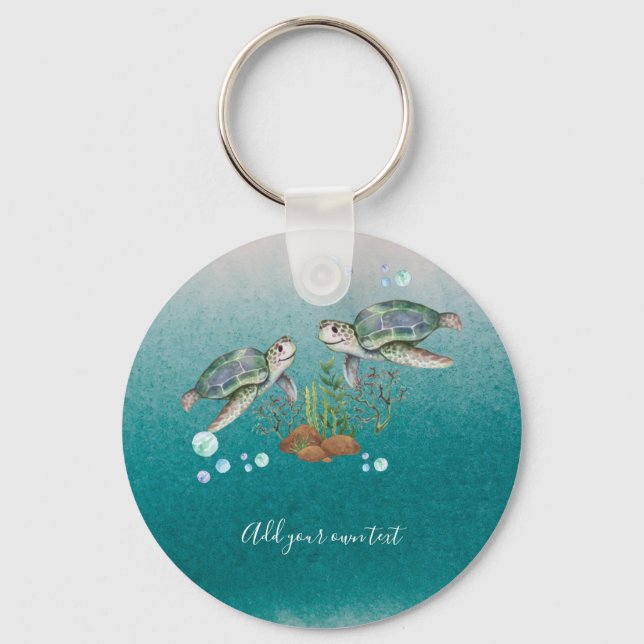 SEA TURTLES Personalized Keychain (Front)