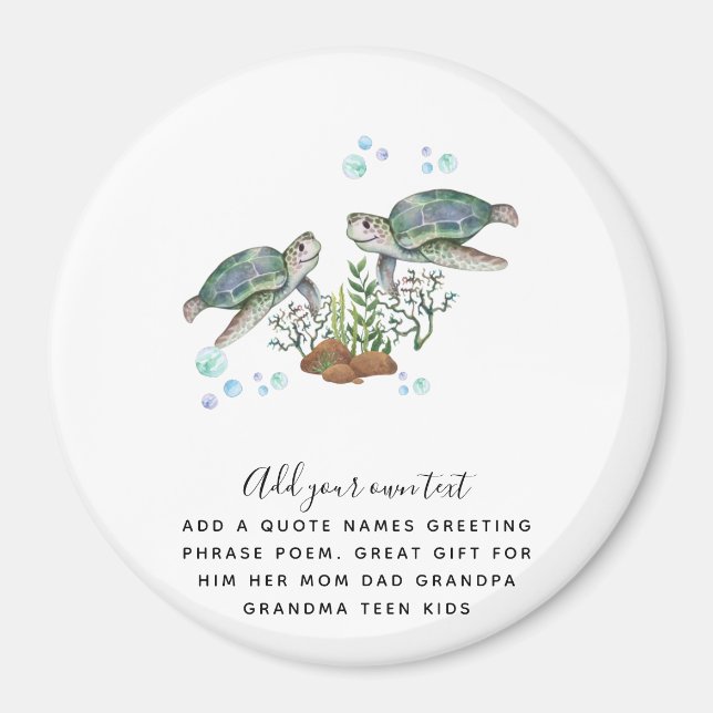 SEA TURTLES Personalized Magnet (Front)