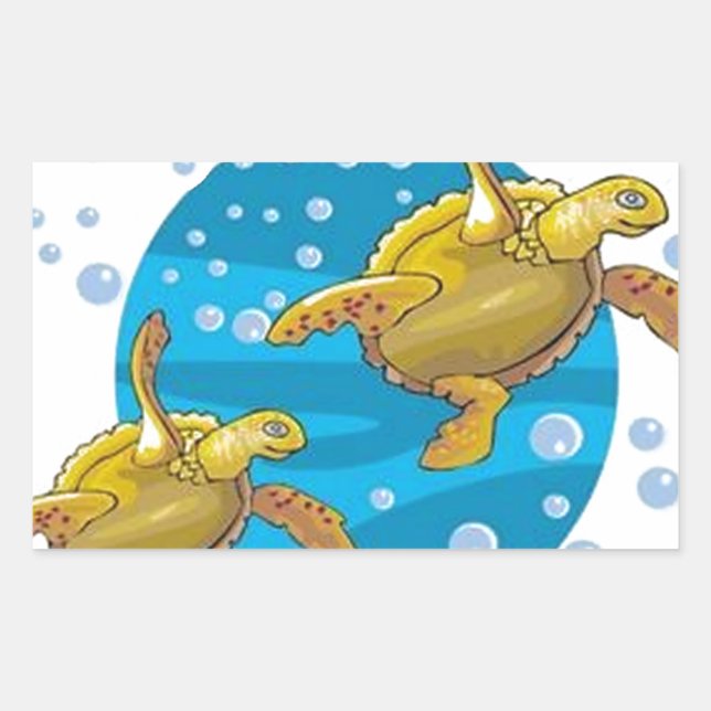 Sea Turtles Rectangular Sticker (Front)