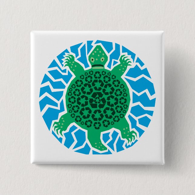 Sea Turtles, Recycling Button (Front)