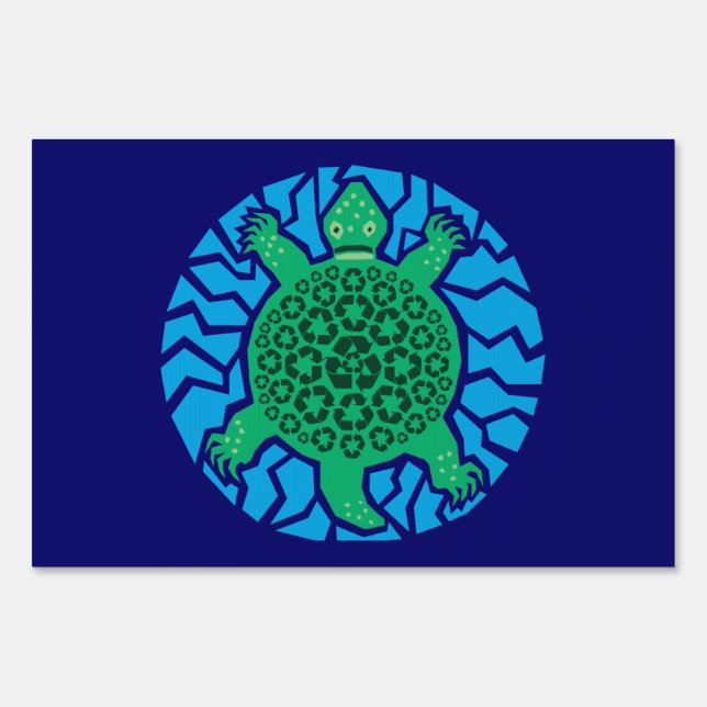 Sea Turtles, Recycling Yard Sign (Front)