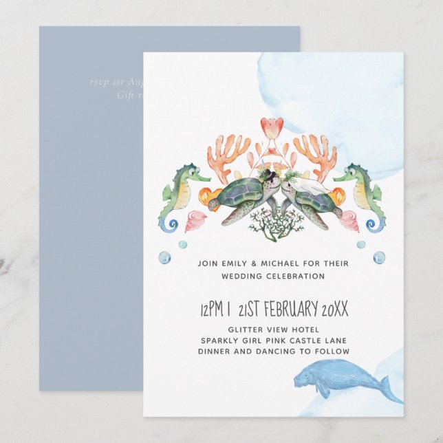 Sea Turtles SeaCow Wedding Featuring Bride Groom (Front/Back)