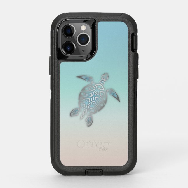 Sea Turtles Silver Beach Style Otterbox iPhone Case (Back)