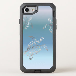 Sea Turtles Silver Blue Gradient OtterBox Defender iPhone SE/8/7 Case