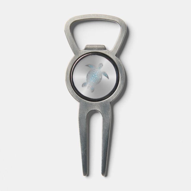 Sea Turtles Silver Coastal Maritime Divot Tool (Composite)