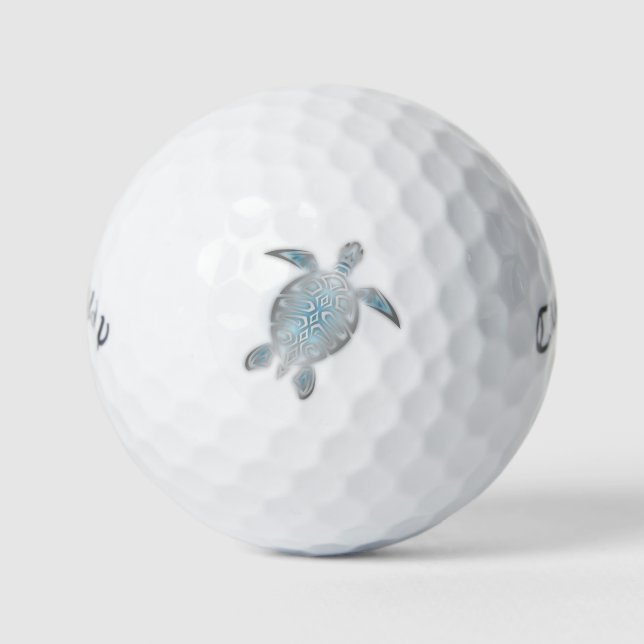 Sea Turtles Silver Coastal Maritime  Golf Balls (Front)