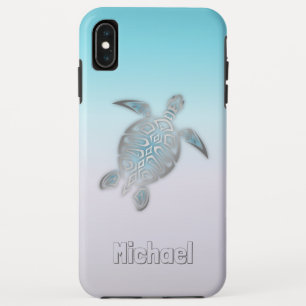 Sea Turtles Silver Monogram Animal iPhone XS Max Case