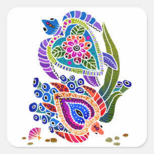 SEA TURTLES stickers -  customize background